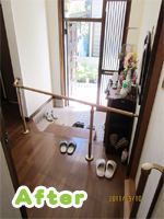 玄関手すり設置後2 玄関手すり設置後2