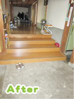 玄関階段設置後1 玄関階段設置後1