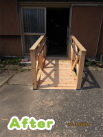 玄関木製スロープ設置後 玄関木製スロープ設置後